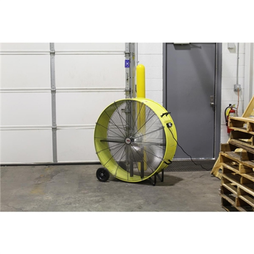 K Tool Intl 77743 42" Belt Drive Industrial Drum Fan, Safety Yellow