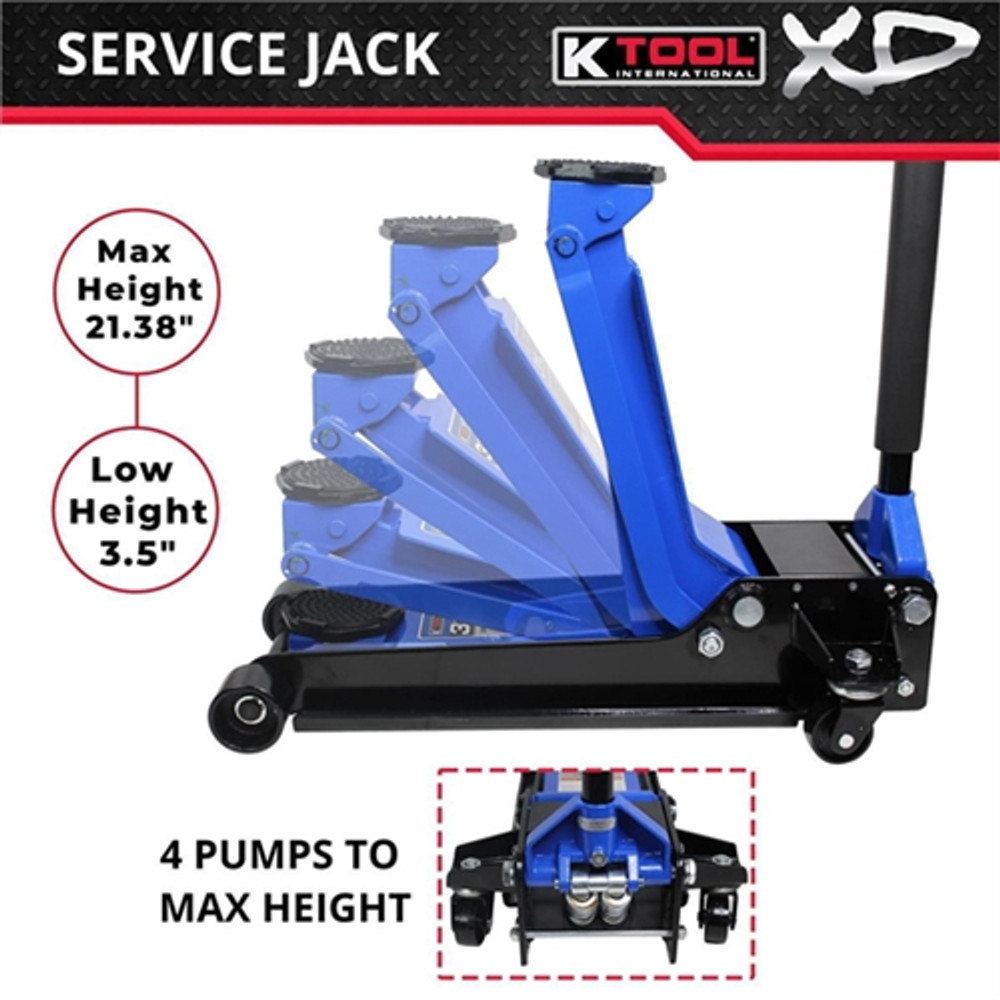 K Tool XD63133 3.33 Ton Low Profile Service Jack
