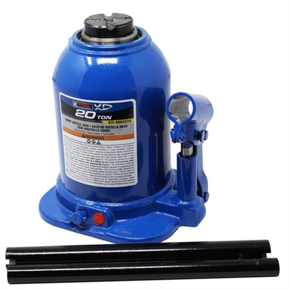 K Tool XD63224 20 Ton Short XD Bottle Jack - Welded