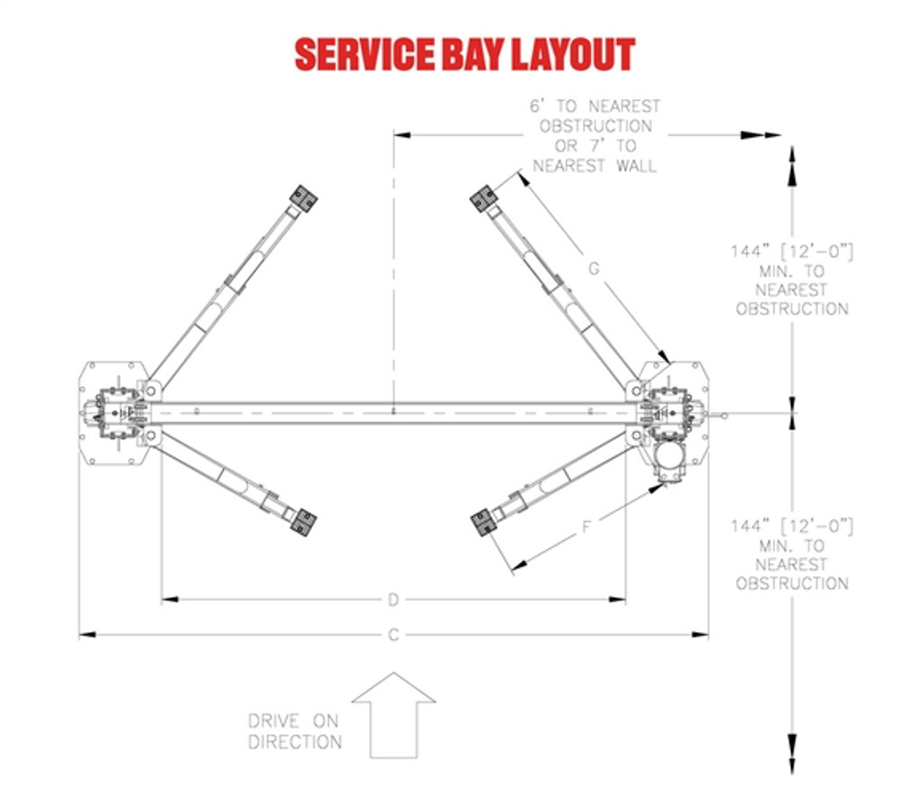 Challenger LE12-3S ALI Heavy-Duty Symmetric 12K 2 Post Lift  w/3-Stage Arms