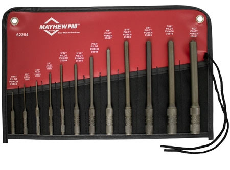 Mayhew 62254 12 Piece Pro Pilot Punch Set