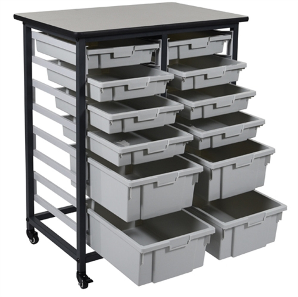 Luxor MBS-DR-8S4L Mobile Bin Storage Unit - Double Row
