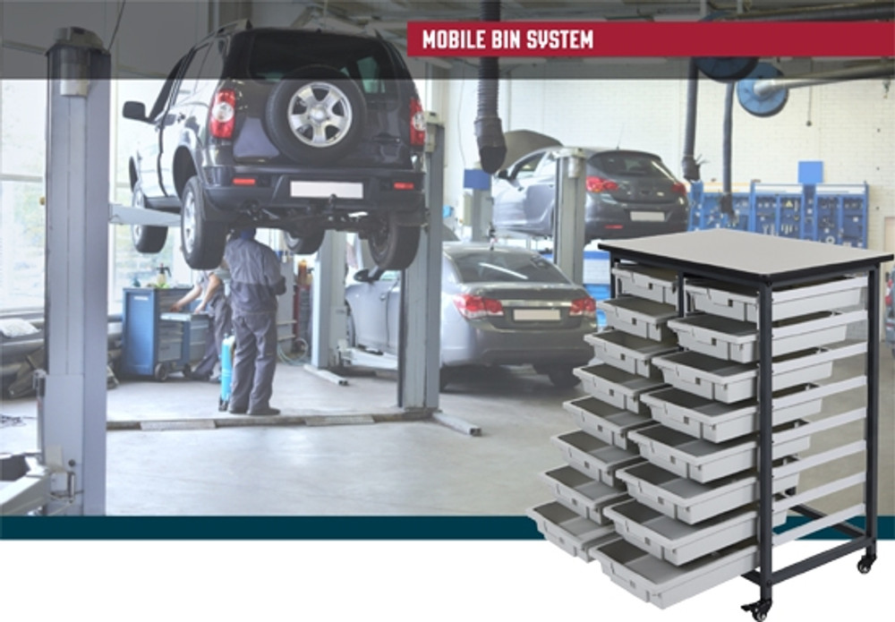 Luxor MBS-DR-8S4L Mobile Bin Storage Unit - Double Row