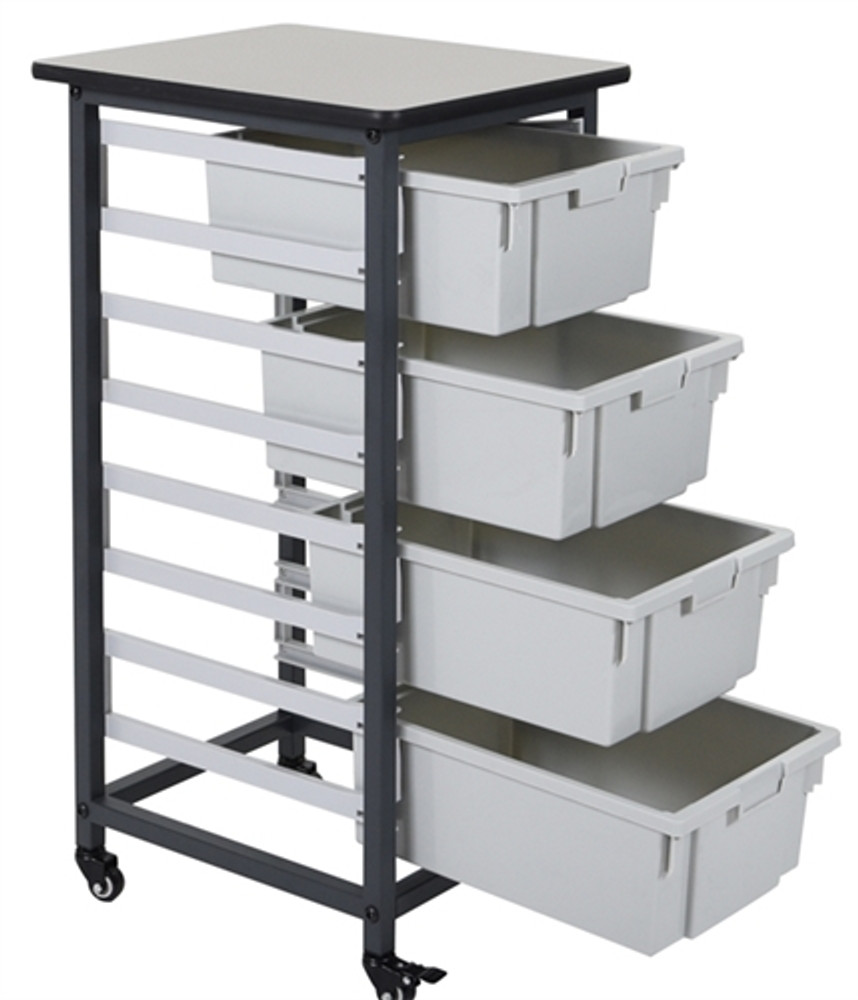 Luxor MBS-SR-4L Mobile Bin Storage Unit - Single Row