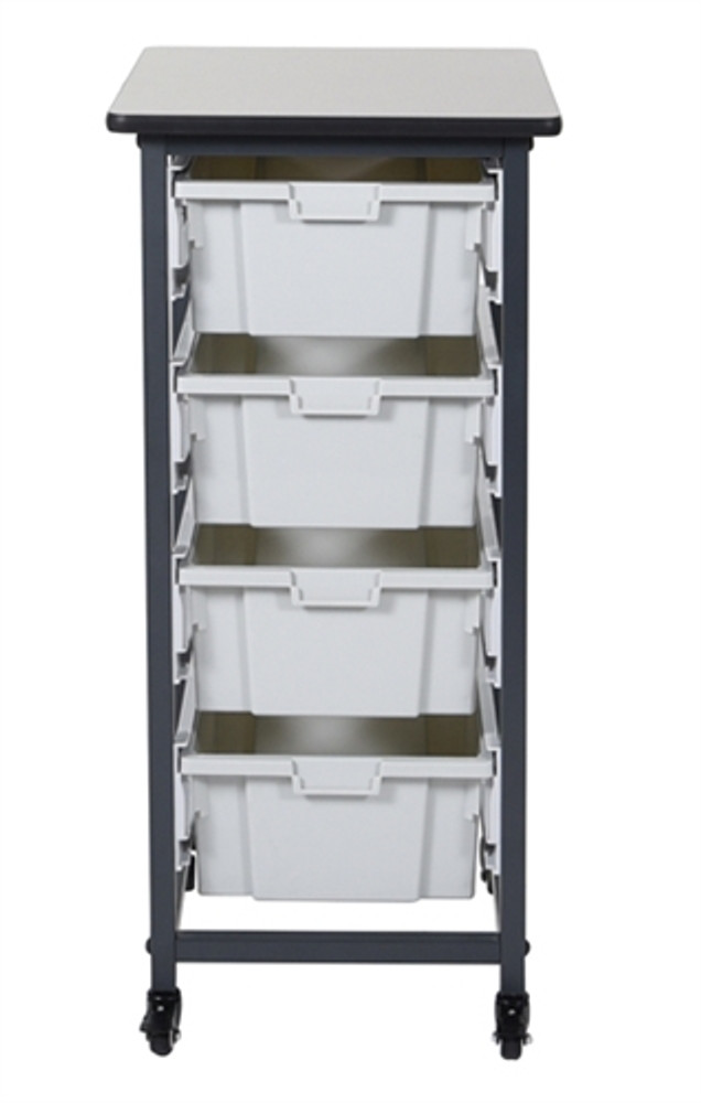 Luxor MBS-SR-4L Mobile Bin Storage Unit - Single Row