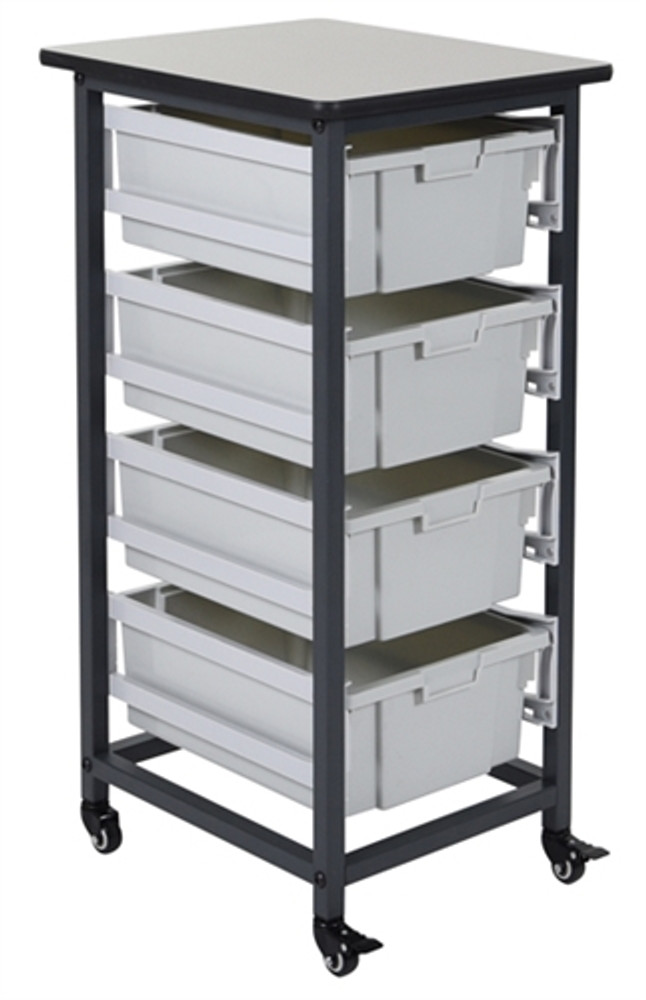 Luxor MBS-SR-4L Mobile Bin Storage Unit - Single Row
