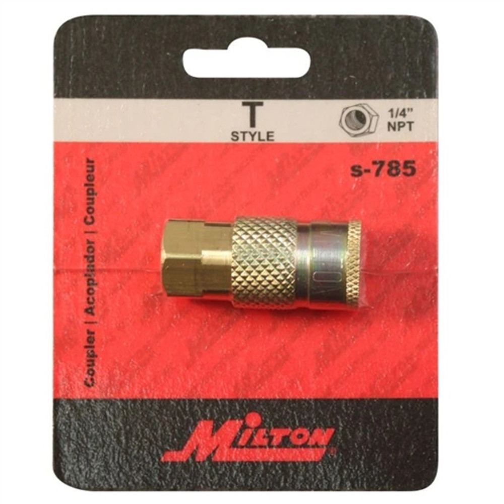 Milton® S-785 1/4" Female NPT T-Style KWIK-CHANGE® Air Coupler