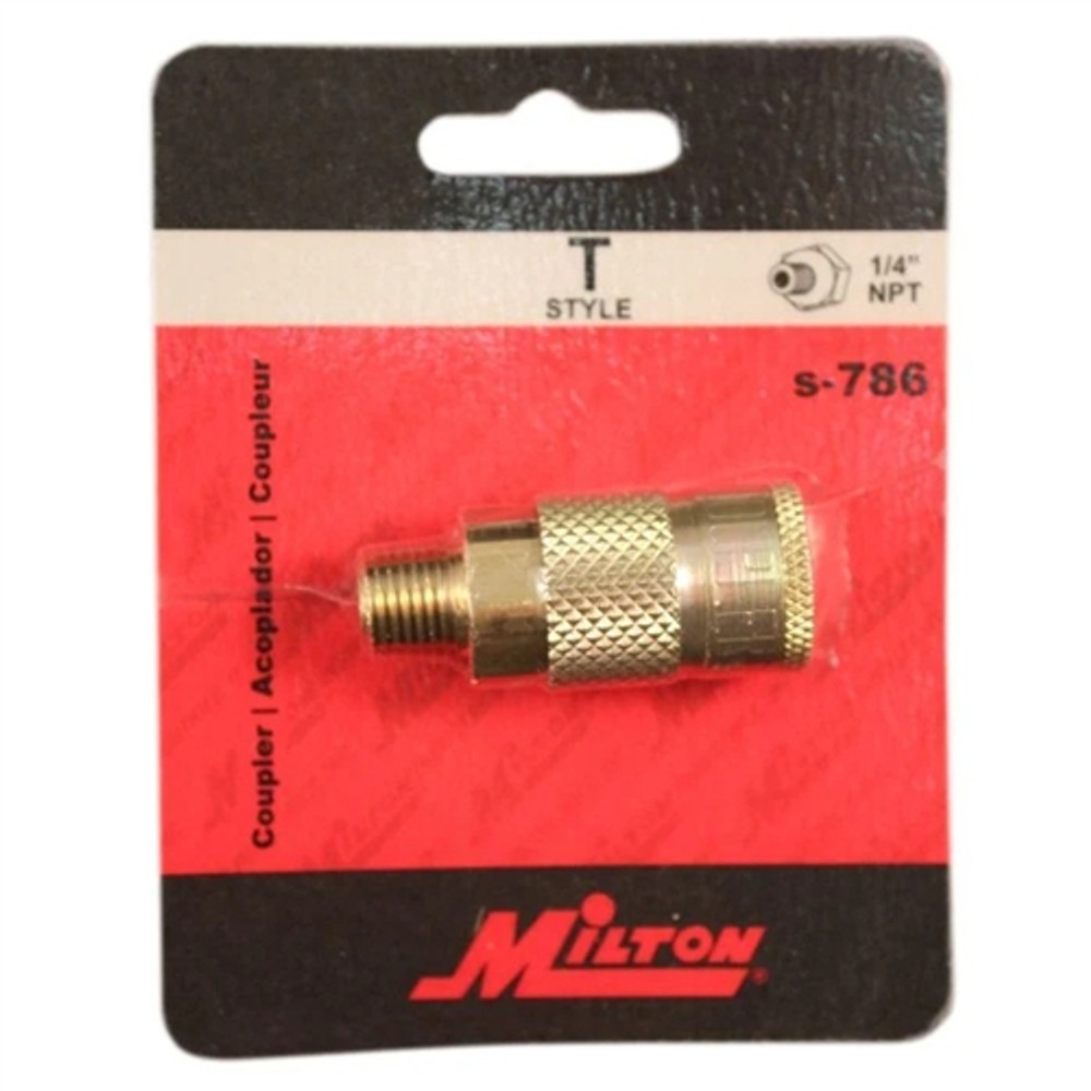 Milton® S-786 1/4" Male NPT T-Style Air Coupler