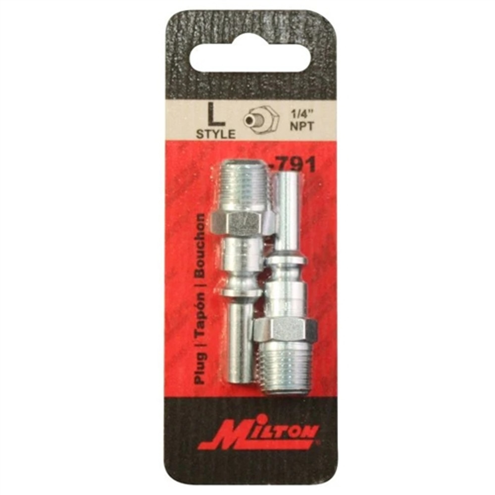 Milton® S-791 1/4"  Male NPT L-Style Coupler  - 2 Pack
