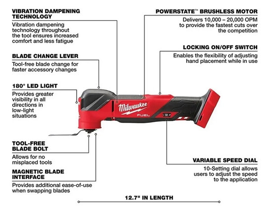 Milwaukee 2836-20 M18 FUEL Oscillating Multi-Tool