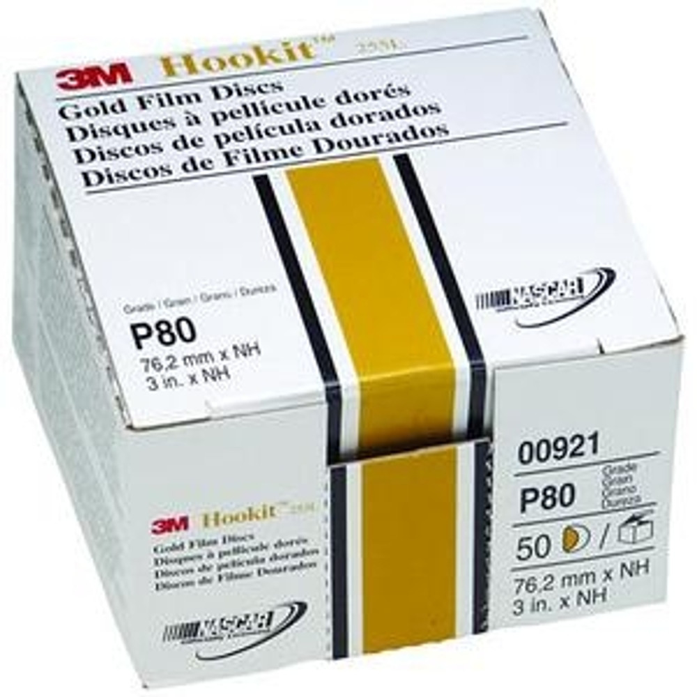 3" Gold Film Discs Hook-It P80 50pk 3" Gold Film Discs Hook-It P80 50pk