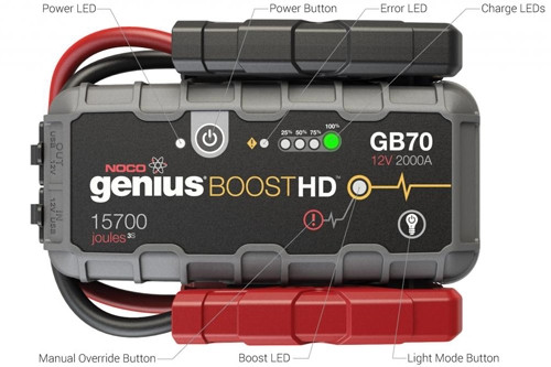 NOCO GB70 Genius Boost HD 2000A 12V Lithium Jump Starter | Best
