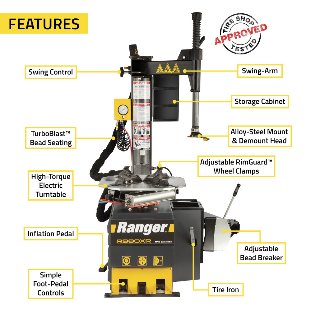 Ranger R980XR NEXTGEN™ Swing-Arm 25" Tire Changer