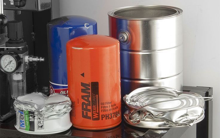 Ranger RP-30FCH  Electric/Hydraulic Oil Filter Crusher w/Stand / 15-Ton Capacity