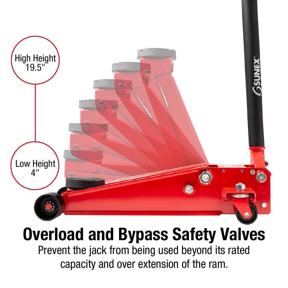 Sunex 66037 3.5 Ton Service Jack with Quick Lift System