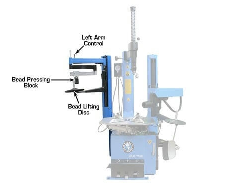 Atlas Automotive Equipment TC289LH Wheel Clamp Tire Changer with Assist Arm
