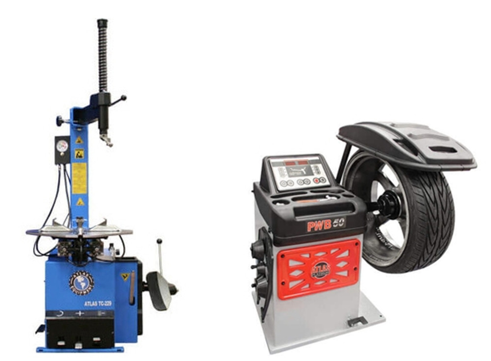 Atlas® TCWB-COMBO7 TC229 Tire Changer & Platinum PWB50 Wheel Balancer Combo