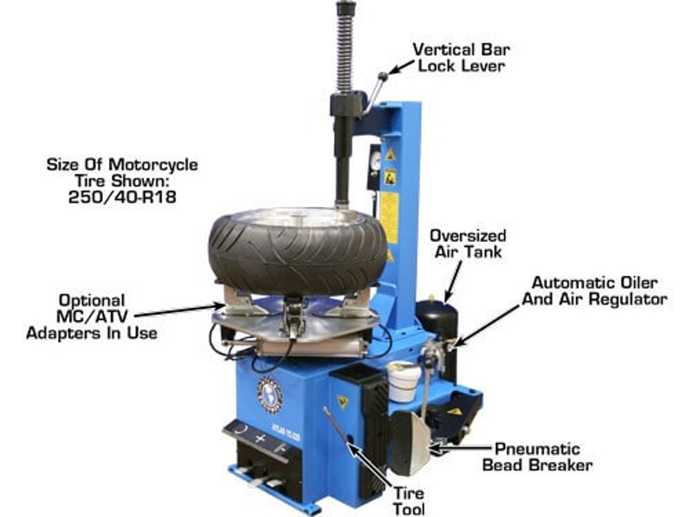 Atlas® TCWB-COMBO7 TC229 Tire Changer & Platinum PWB50 Wheel Balancer Combo