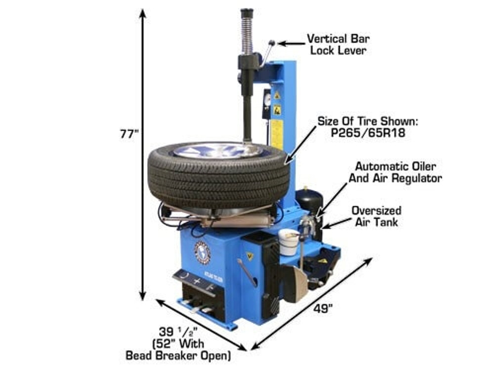 Atlas® TCWB-COMBO7 TC229 Tire Changer & Platinum PWB50 Wheel Balancer Combo