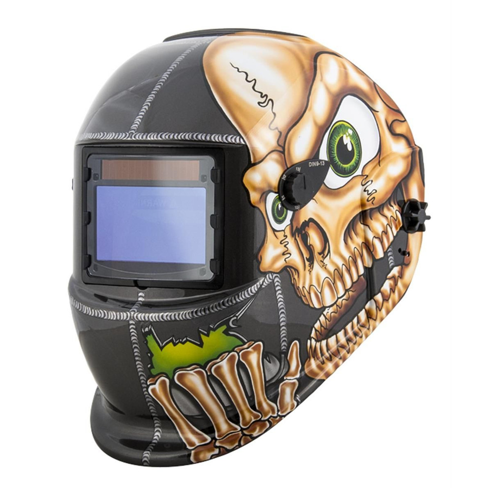 Auto Darkening Solar Powered Welding Helmet-Skull