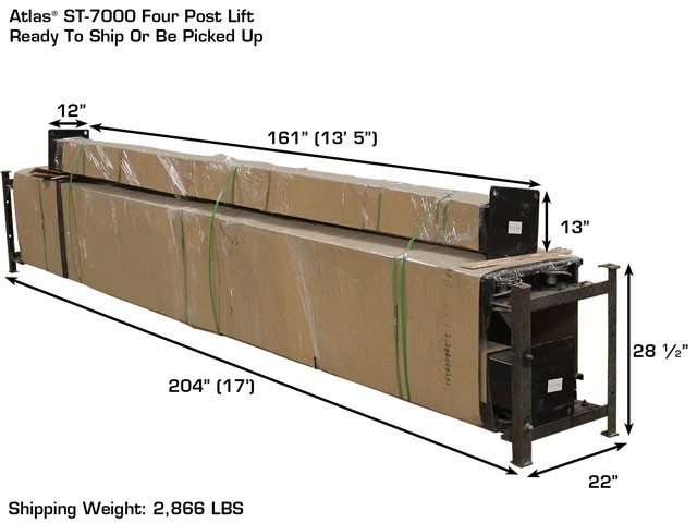 Atlas® ST-7000 Super Tall 4 Post Lift 7,000 lbs