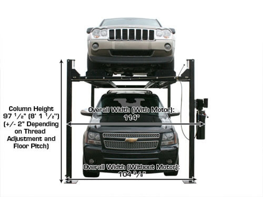 Atlas® Garage Pro 8000 Ext Ex-Tall Service/Parking 4 Post Lift 8,000 lbs