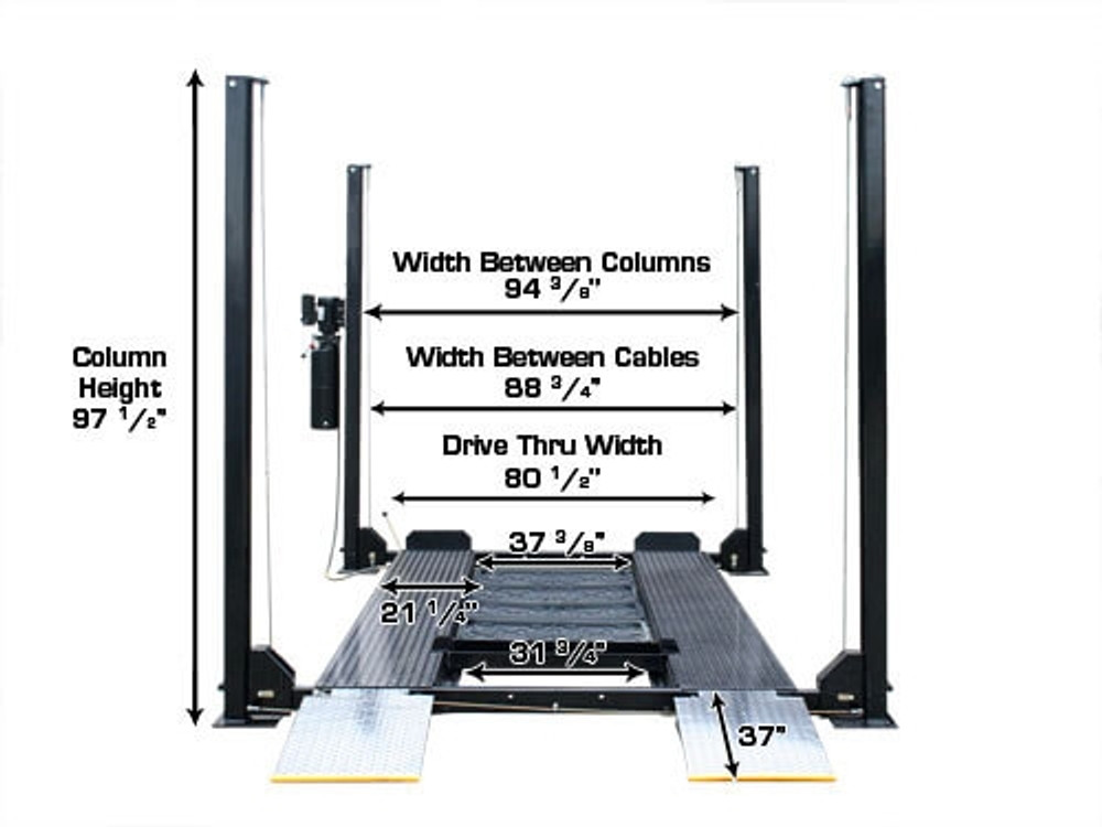 Atlas® Garage Pro 8000 Ext Ex-Tall Service/Parking 4 Post Lift 8,000 lbs