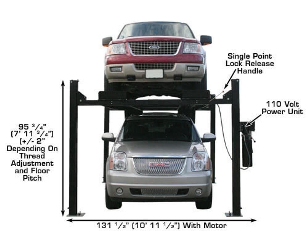 Atlas® Garage Pro 9000 Service/Parking 4 Post Lift Combo 2