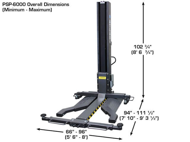 Atlas® PSP-6000 Portable Single Post Lift 6,000 lbs