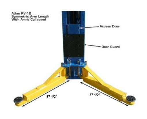 Atlas PV-12PX Ex-Wide/Ex-Tall Symmetric 2 Post Lift 12,000 lbs