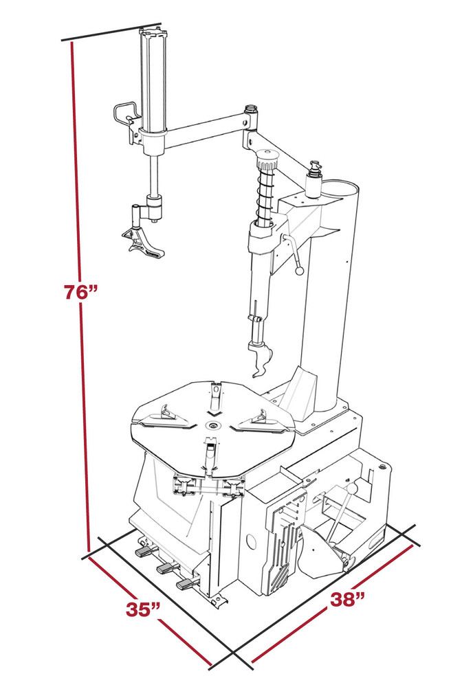 Apex AT26A Tire Changer and AB28  Wheel Balancer Combo