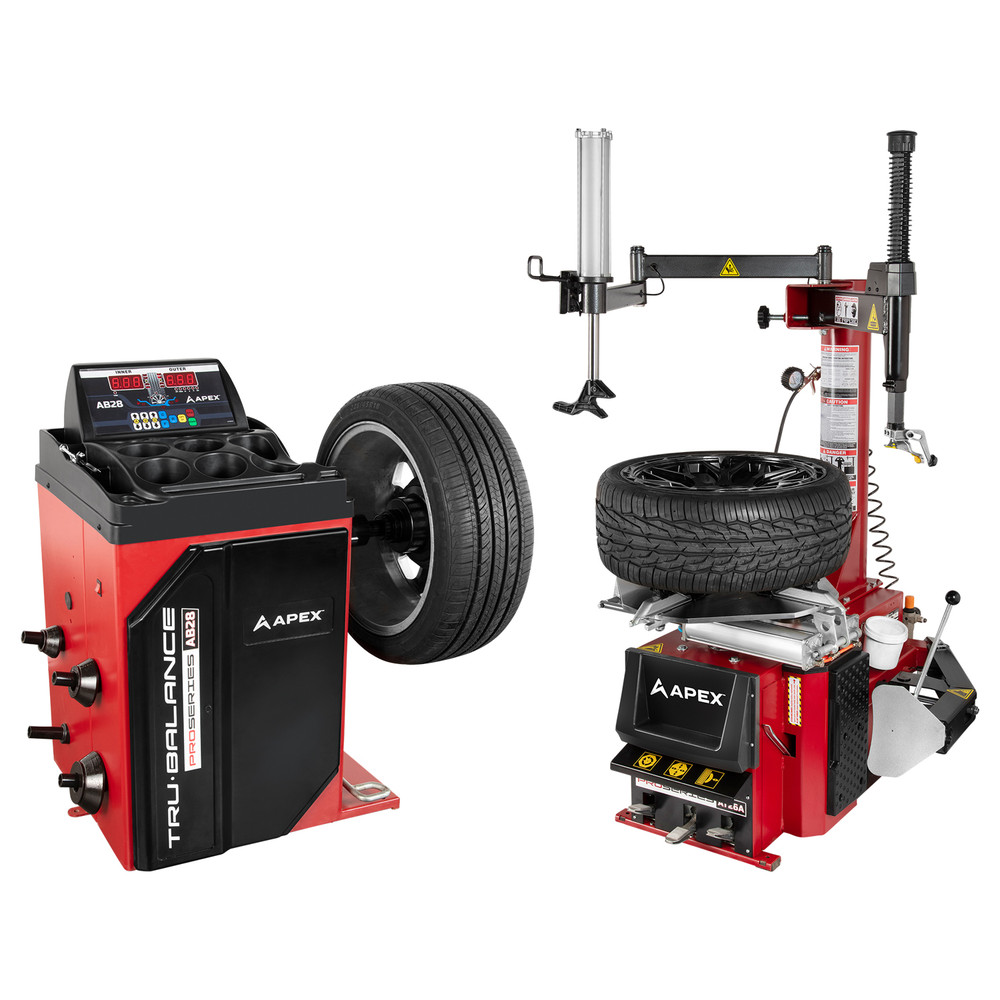 Apex AT26A Tire Changer and AB28  Wheel Balancer Combo
