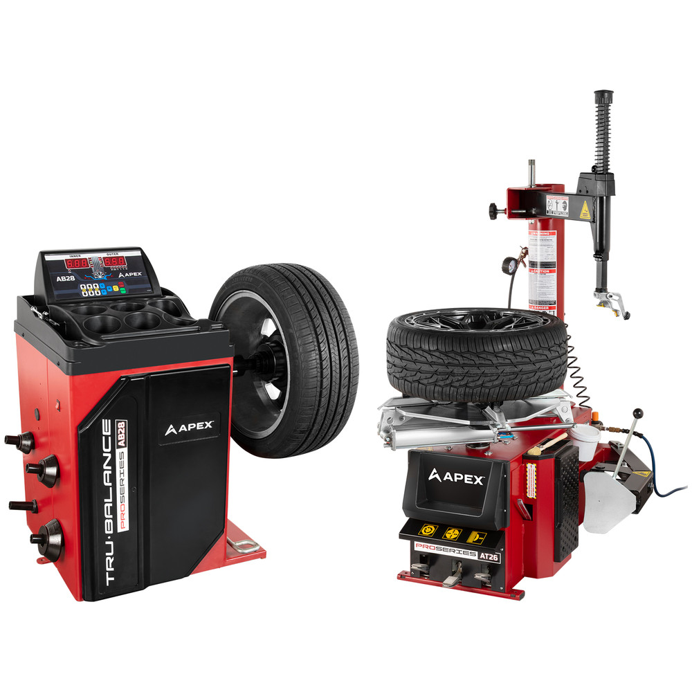 Apex AT26 Tire Changer & AB28  Wheel Balancer Combo