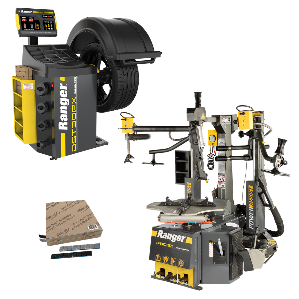 Ranger R80EX Tilt Back  Dual-Tower Assist Tire Changer & DST30PX Wheel Balancer Combo
