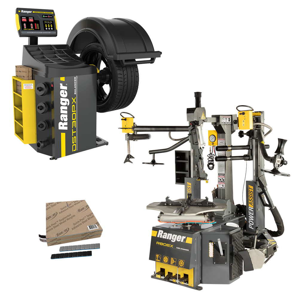 Ranger R80EX Tilt Back  Dual-Tower Assist Tire Changer & DST30PX Wheel Balancer Combo