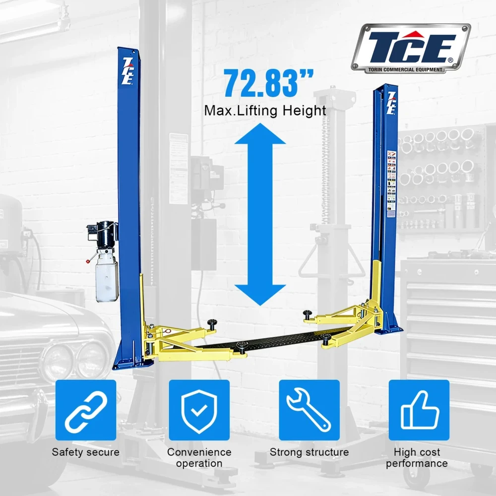 Torin TRJR-245LC TCE 220V 2 Post Floor Plate Lift 10,000 lbs.