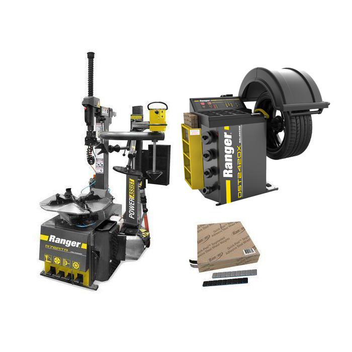 Ranger R76ATR-L Tilt-Back 110V Tire Changer w/Assist Tower & DST2420X Wheel Balancer Combo