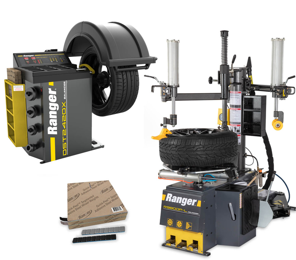 Ranger R980DP-L Swing-Arm Tire Changer 110V & DST2420X Wheel Balancer Combo