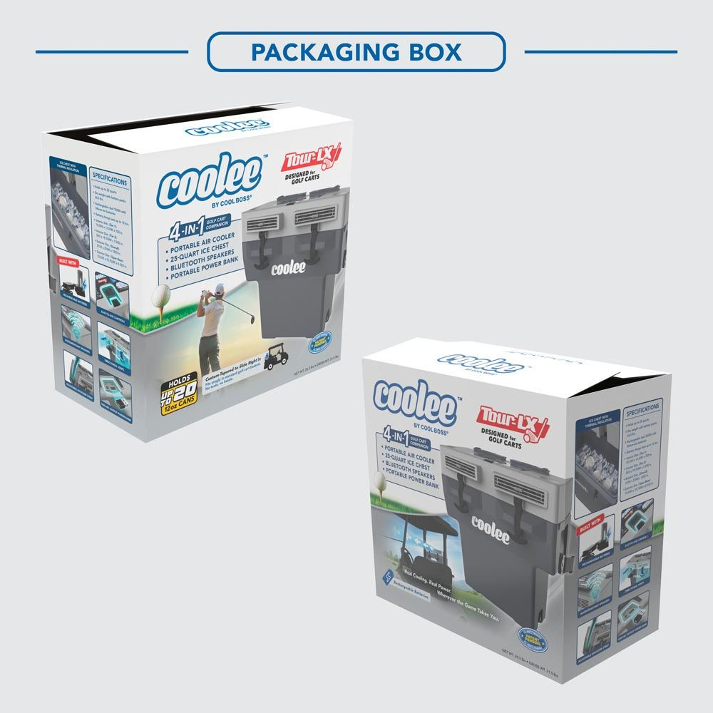 Cool Boss™ Coolee Tour-LX Portable Air Cooler, Ice Chest, Bluetooth Audio & Power Bank