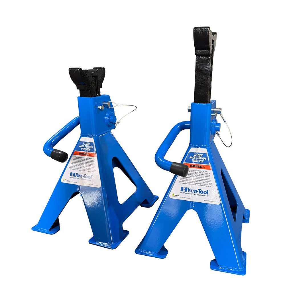 Ken-Tool 21104 12-Ton Jack Stands w/Racket & Pin - Pair