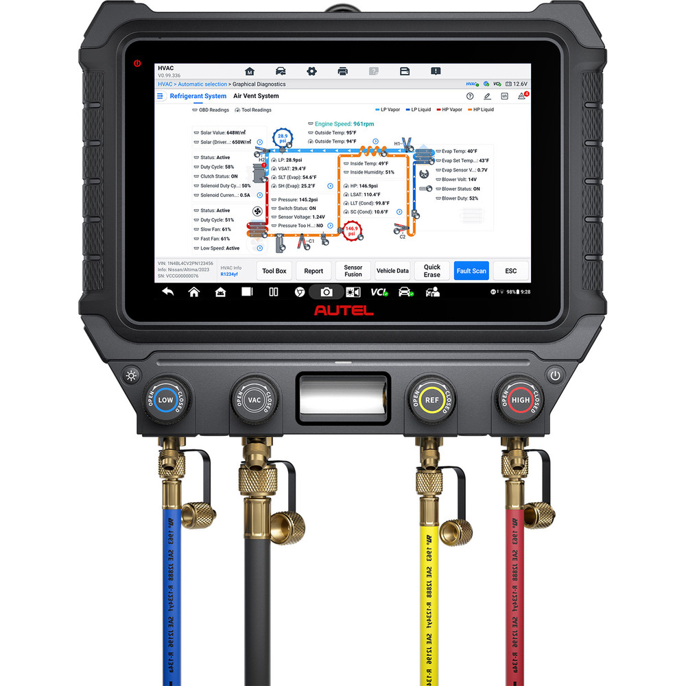 Autel MaxiHVAC AC909 Advanced A/C Diagnostic System Kit
