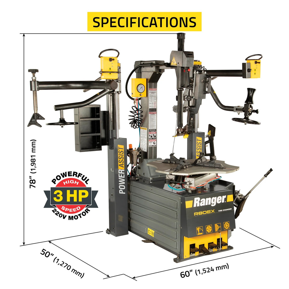 Ranger R80EX Tilt Back Dual-Tower Assist Tire Changer & LS45DS Sonar 3D Wheel Balancer Combo