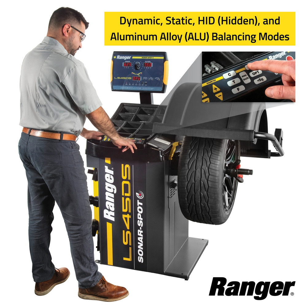Ranger R80EX Tilt Back Dual-Tower Assist Tire Changer & LS45DS Sonar 3D Wheel Balancer Combo