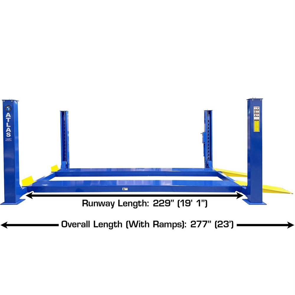 Atlas® PRO14KCF-EXT Extra Long 14,000 lbs 4 Post Lift w/Alignment Kit