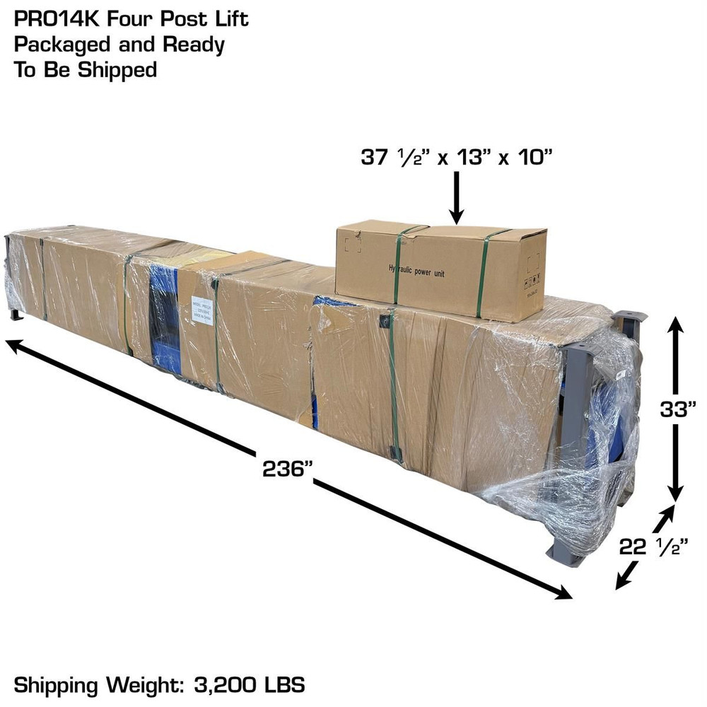 Atlas® PRO14KCF-EXT Extra Long 14,000 lbs 4 Post Lift w/Alignment Kit