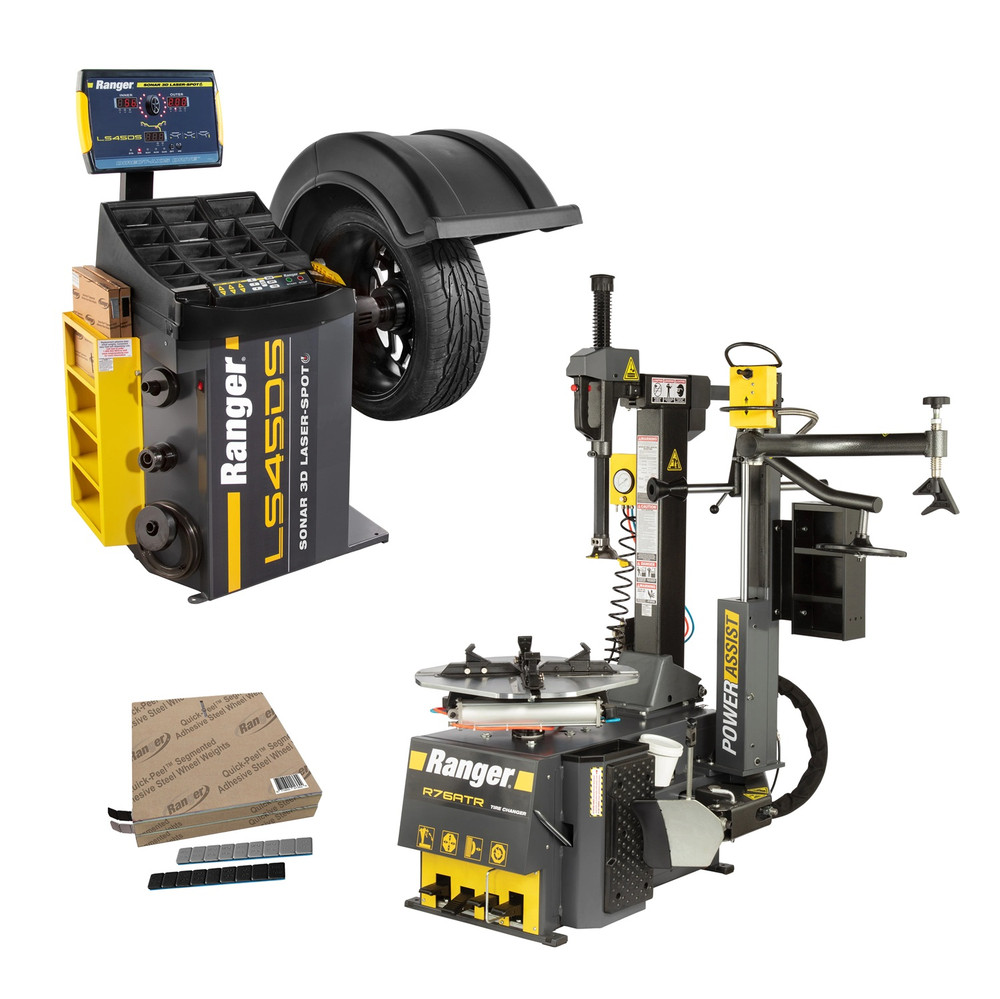 Ranger R76ATR NextGen™ Tilt-Back Tire Changer w/Assist Tower & LS45DS Sonar 3D Wheel Balancer Combo