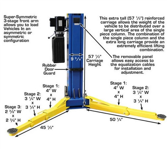 Atlas Automotive Equipment 9OHSC (SS) Symmetric 2 Post