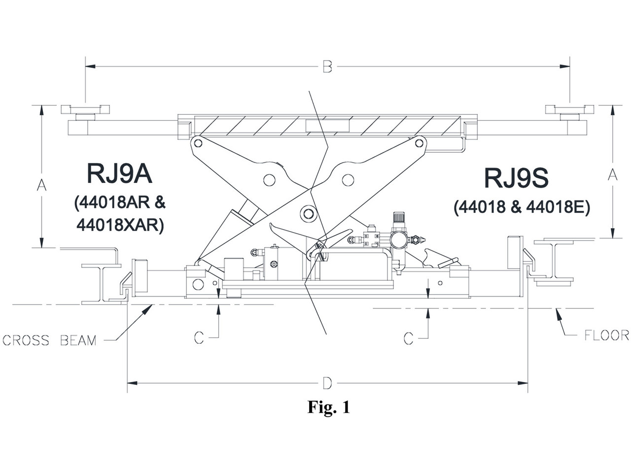 Challenger RJ9A 9,000lb Rolling Jack