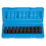 10pc 3/8"D 12pt Standard Metric Universal Impact Socket Set