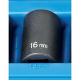 1/2"D 16mm 12pt Short Impact Socket